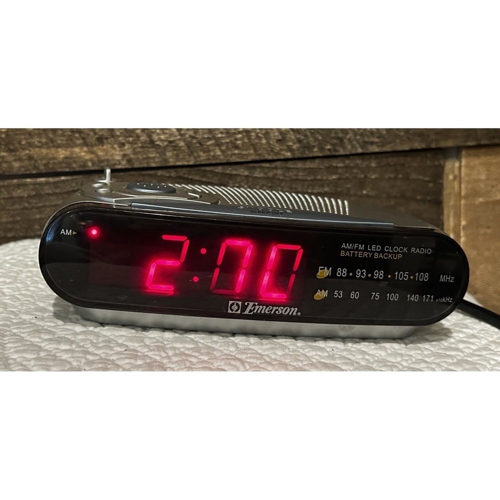 Emerson AM/FM Digital LED Alarm Clock Radio CK5029-LARGE NUMBERS Tested